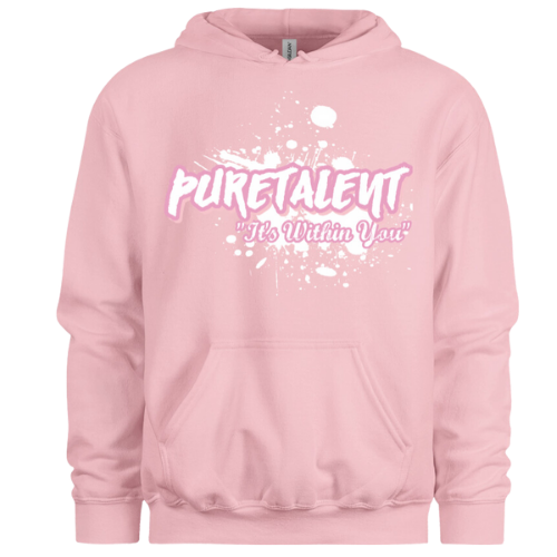 PAINTED IWY HOODIE (Pink & White with Lavendar Outline)