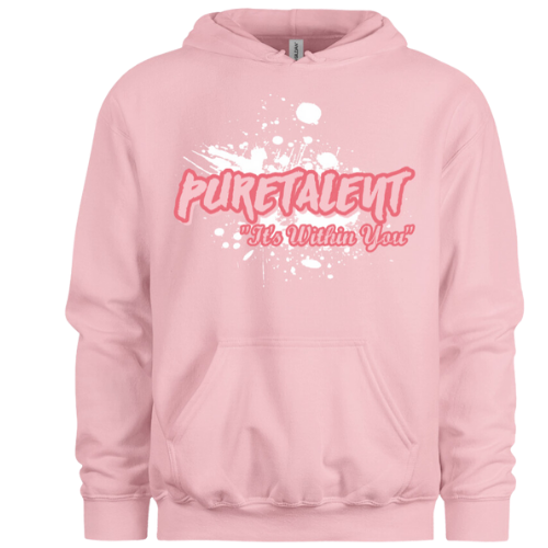 PAINTED IWY HOODIE (Pink & White with Hot Pink Outline)