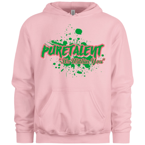 PAINTED IWY HOODIE (Pink & Green with Hot Pink Outline)