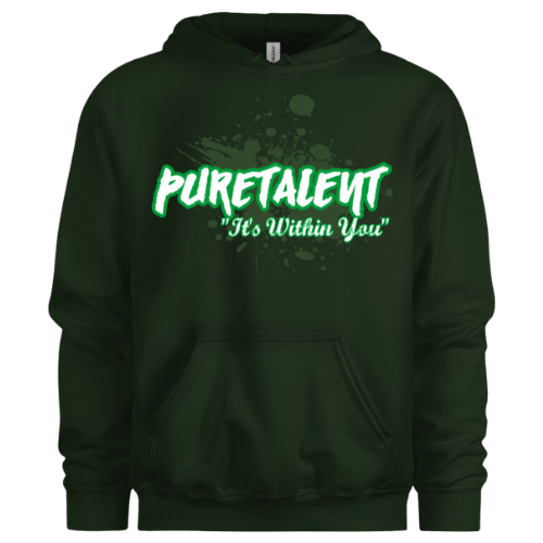 PAINTED IWY HOODIE (Dark Green White with Green Outline)